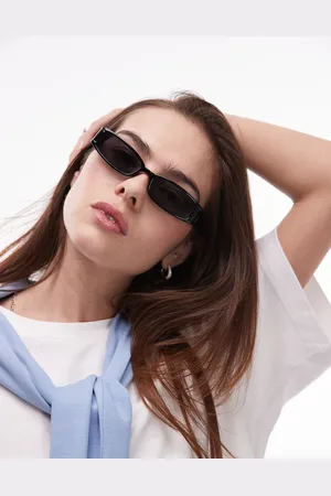 Topshop Gafas de sol negras rectangulares y estrechas Xanthi de