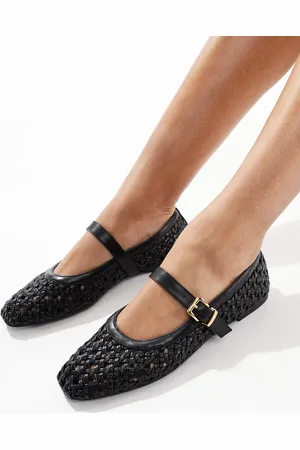 Schuh Merceditas negras entretejidas Lexie de