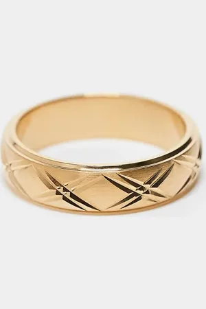 ASOS Anillo con diseño grabado de acero inoxidable resistente al agua de