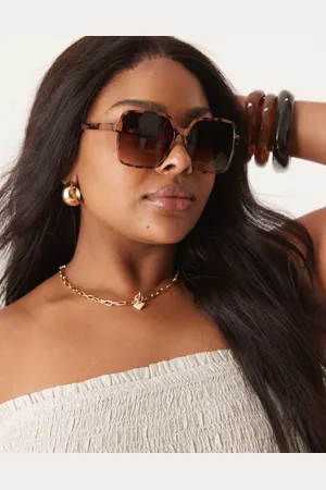 ASOS Gafas de sol color crema efecto de estilo años 70 de -Marrón