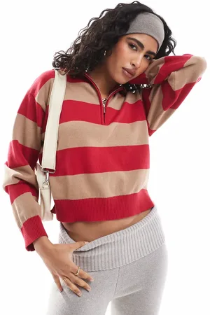 Cotton On Jersey a de estilo preppy con media cremallera de Cotton On-Verde