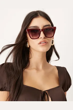 ASOS Gafas de sol estilo ojos de gato con montura biselada de -Rojo