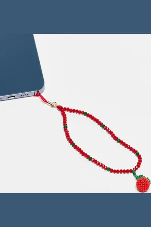 Accessorize Charm para el teléfono roja con cuentas y detalle de cereza de