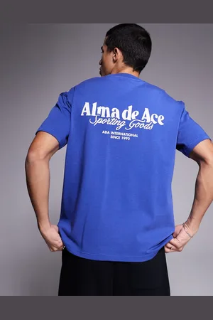 Alma de Ace Camiseta azul lavado con logo estampado en la espalda de tejido de 240 /m2 de