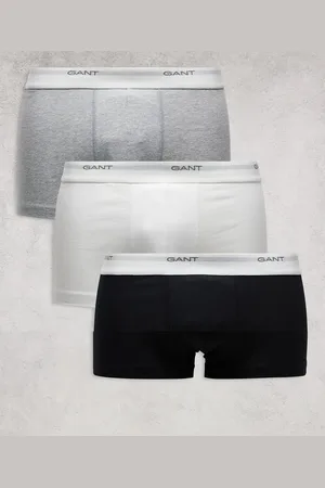 GANT Pack de 3 calzoncillos de color negro, gris y blanco con logo en la cinturilla de