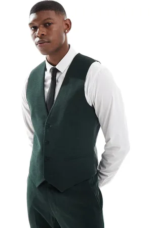 ASOS Chaleco de traje verde entallado de Wedding