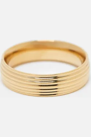 ASOS Anillo con diseño grabado de acero inoxidable resistente al agua de