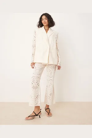 ASOS Pantalones de sastre color con bordados de (parte de un conjunto)-Sin color