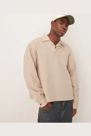 ASOS Camisa color sin cierres de corte cuadrado extragrande de algodón de -Neutro