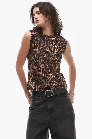 AllSaints Camiseta sin mangas con estampado de leopardo Imogen de -Amarillo