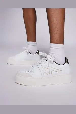 Armani Exchange Zapatillas de deporte blancas con logo y suela gruesa de -Blanco