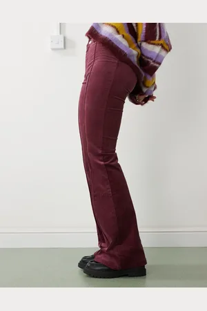 Monki Pantalones de campana con nervios delanteros de pana de -Rojo