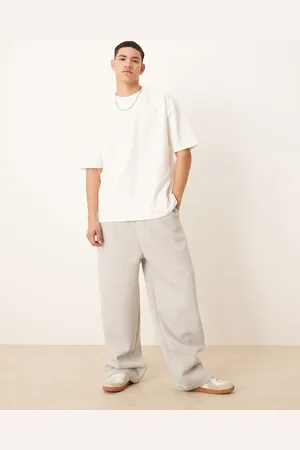 ASOS Joggers gris jaspeado de pernera ancha de tejido grueso efecto neopreno de