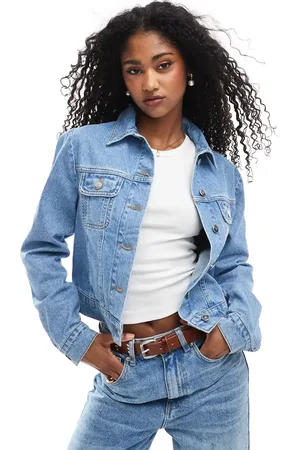 Miss Selfridge Chaqueta vaquera de estilo wéstern con mangas abullonadas de -Azul