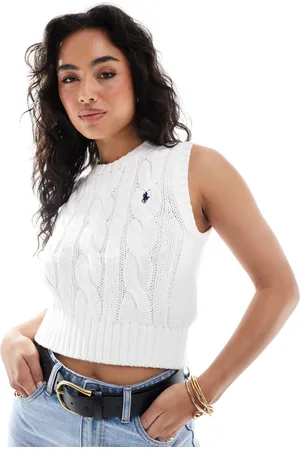 Ralph Lauren Jersey sin mangas con logo de punto de ochos de