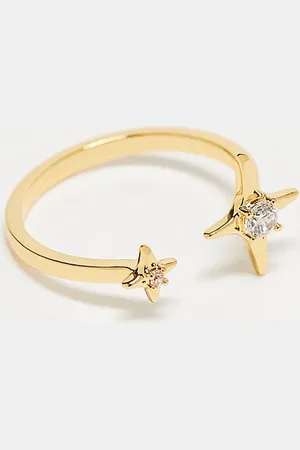 En Route Anillo con diseño de estrellas chapado en oro de 18 quilates de