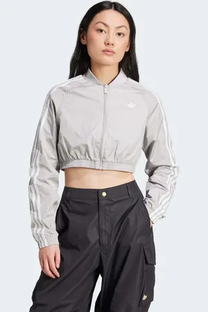 adidas Chaqueta de chándal corta gris Adicolor Teamgeist de