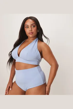 ASOS Braguitas de bikini azules de talle alto Maya Mix & Match de ASOS DESIGN Curve