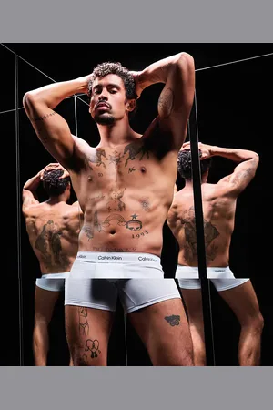 Calvin Klein Pack de 3 calzoncillos bóxer blancos Icon Cotton Stretch de