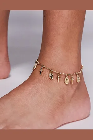 Aldo Tobillera dorada con charm de cruz Popoffaith de -Dorado