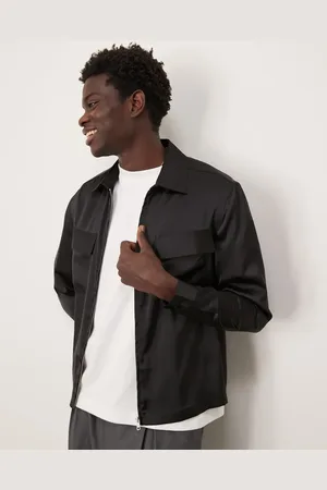 ASOS Sobrecamisa negra con bolsillos de parche de