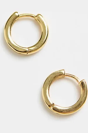 ASOS Pendientes de aro de 9 mm chapados en oro de 14 quilates de