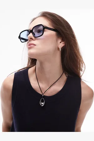 Topshop Gafas de sol negras redondas Madeira de