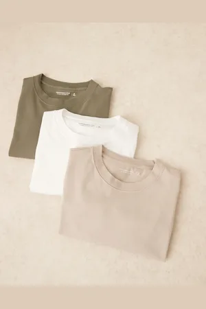 Abercrombie & Fitch Pack de 3 camisetas de colores blancos y variados básicas de -Multicolor