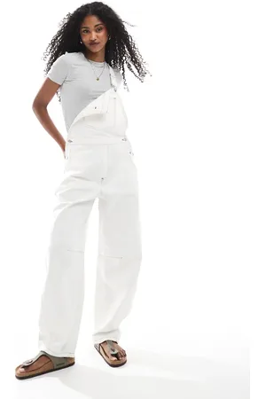 ASOS Peto color de pernera barrel de -Blanco