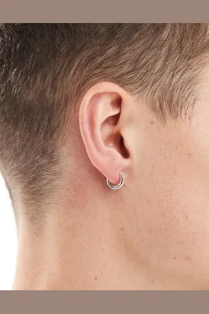 ASOS Pendientes de aro de 9 mm chapados en plata auténtica de
