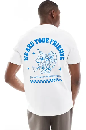 Farah Camiseta blanca con estampado trasero y delantero de pizza Limscott de