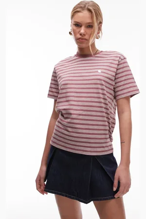 Carhartt Camiseta rosa a rayas de manga corta Sydney de