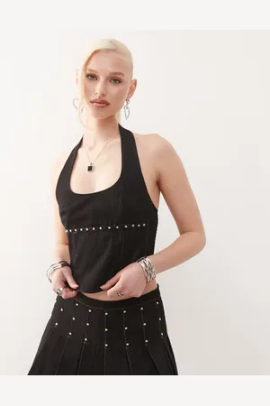 Motel Top con cuello halter y tachuelas Nasya de (parte de un conjunto)