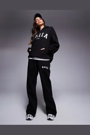 Kaiia Joggers negros de pernera ancha de (parte de un conjunto)
