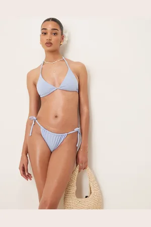 ASOS Braguitas de bikini azules anudadas a los laterales Maya Mix & Match de