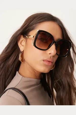 ASOS Gafas de sol extragrandes de estilo años 70 con patillas de serpiente de metal de