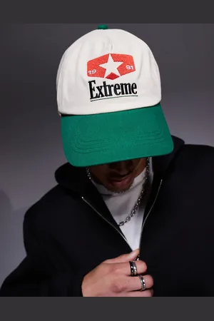 ASOS Gorra color con bordado y visera en contraste de -Blanco