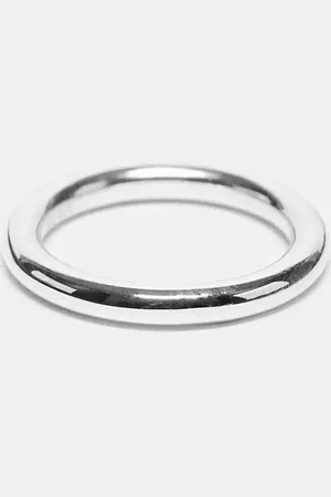 ARKET Anillo cilíndrico con diseño minimalista de plata de ley de