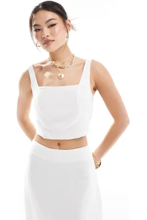 River Island Top corto de tejido efecto lino de (parte de un conjunto)