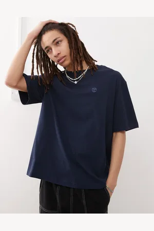 Timberland Camiseta azul marino extragrande con logo pequeño Dunstan River de