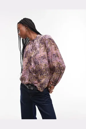 & OTHER STORIES Blusa rosa con estampado abstracto de tejido texturizado de