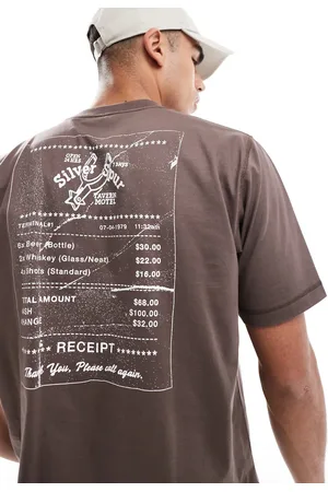 Cotton On Camiseta corta marrón chocolate con estampado gráfico "Silver Spurt" de Cotton On
