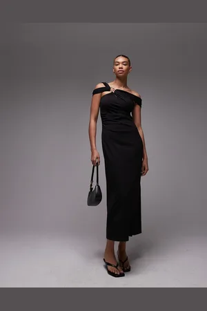 & OTHER STORIES Vestido midi estructurado de punto con escote Bardot y cierre de metal de