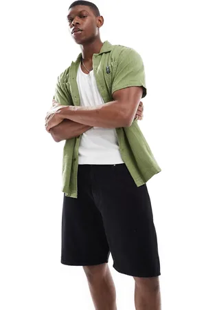 JJ Pantalones cortos vaqueros negro lavado sueltos de