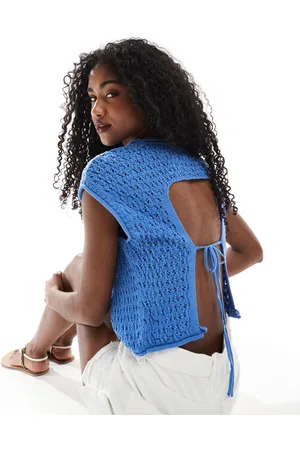 ASOS Top sin mangas con espalda abierta de croché de