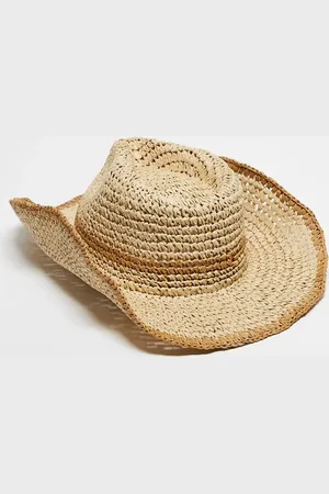Reclaimed Sombrero de vaquero y marrón unisex de paja de -Neutro