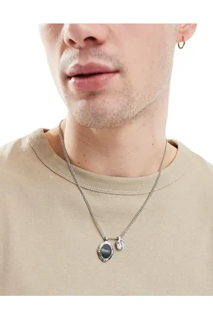 ASOS Collar con colgantes de cristal y piedra negra de