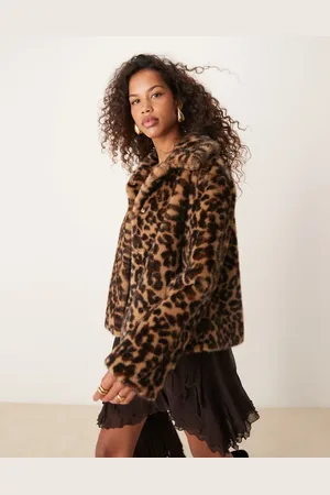 Abercrombie & Fitch Chaqueta con estampado de leopardo y solapas de borreguito de -Multicolor