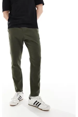 Only & Sons Pantalones capri caqui oscuro de mezcla de lino de -Verde