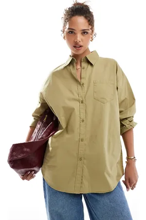 Cotton On Camisa extragrande de popelina de Cotton On-Verde